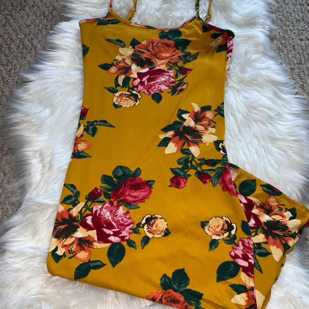 Midi Spaghetti Strap Floral Dress
